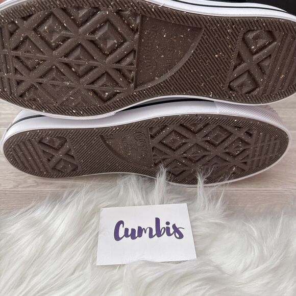 Converse by YOU Chuck Taylor Platform Lift Hi Women Shoe Sz 7.5 Black/Red Hearts - Picture 8 of 9